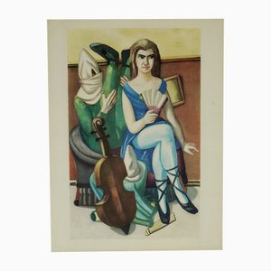 Max Beckmann, Pierette + Clown, 1947, Offset Lithograph