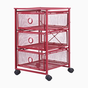 Postmodern Red Metal Storage Unit from Ikea, 1980s