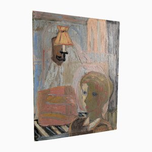 Einar Granum, Figurative Composition, 1950s, Oil on Board