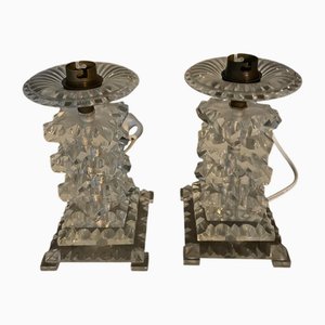 Acrylic Glass Bedside Lamps, Set of 2