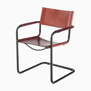 Chaise Cantilever Modèle Mg5 en Cuir par Matteo Grassi, Italie, 1990s