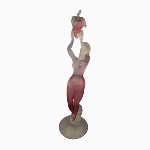 Murano Glass Sculpture of Woman with Bunch of Grapes from Seguso Vetri d'Arte, 1950