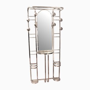 Französischer Art Deco Garderobenständer aus verchromtem Messing, 1930er
