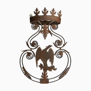 Antique Wrought Iron Sign with Eagle, 18th Century