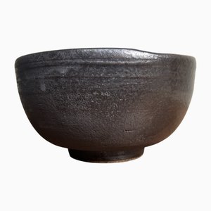 Cuenco de té Chawan minimalista hecho a mano, años 60