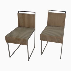 Vintage Stühle aus Naturgeflochtenem Korbgeflecht & Kunststoff von Piyo, 1990er, 2er Set