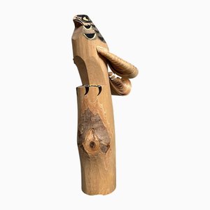 Scultura in legno Hawk vintage di Tsugaru, Giappone, anni '60