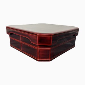 Japanese Wooden Urushi Lacquer Box with Lid, 1920s