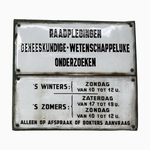 Vintage Bombé Emaille Schild, Belgien, 1940er