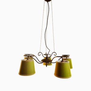 5-Light Chandelier with Fabric Lampshades