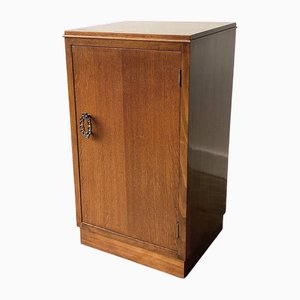 Vintage Bedside Cabinet with Decorative Handle, 1940s