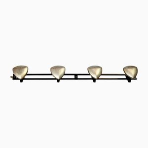 Mid-Century Wall Coat Rack in Black and Gold Metal, Franc, 1950s