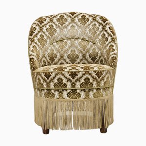 Danish Easy Chair in Furniture Velour and Ash Wood, 1950s