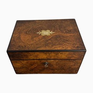 Tocador victoriano antiguo de nogal, 1860. Juego de 12
