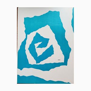 Jean Arp, Abstraction in Blue, Original Lithograph, 1950