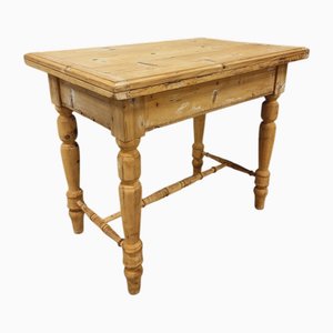 Antique Foldable and Rotatable Pine Table, 1890s