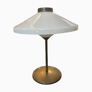 Mid-Century Modern Italian Brass and Glass Table Lamp in the style of Oscar Torlasco, 1950s