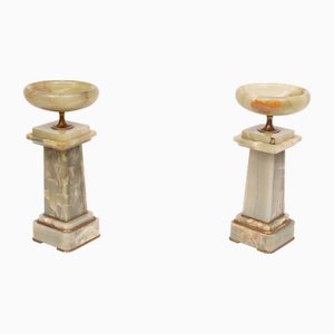Art Deco Marble Mantle Ornaments, France, 1920s , Set of 2