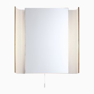 White Perforated Square Back Lit Mirror by Mathieu Matégot for Artimeta, 1950s