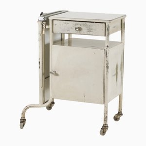 Industrial Doctor's Bedside Table in Painted Metal, 1950s
