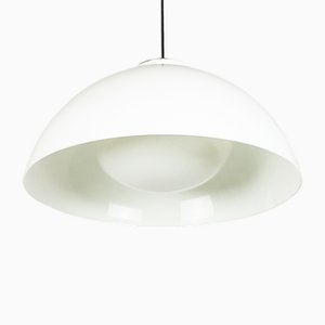 Lampada 4005 in ottone nichelato e metacrilato bianco di A. & pg Castiglioni per Kartell, anni '60