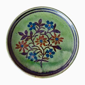 Große elsässische Schale aus glasiertem Ton von Soufflenheim