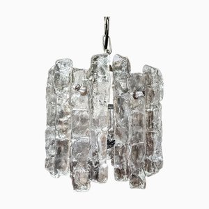 Vintage Ice Glass Pendant Lamp by Kalmar for J.T. Kalmar, Austria, 1960s
