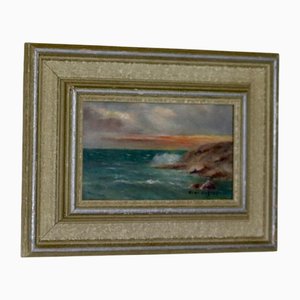 Acke Hermann, Seascape, 1950er, Oil on Board, gerahmt