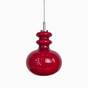 Mid-Century Red Glass Pendant Lamp from Peill & Putzler, 1960s