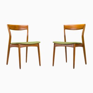 Sillas de comedor de teca atribuidas a R. Borregaard para Viborg, años 70. Juego de 2