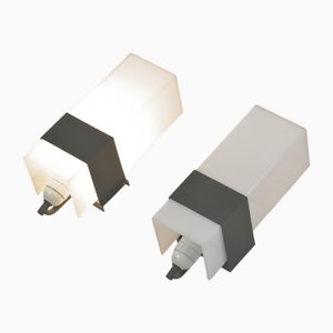 Lampade da parete con riflettore in vetro acrilico, Germania, 1965, set di 2