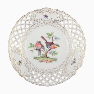 Plato de porcelana de encaje abierto, Meissen, Alemania, década de 1890