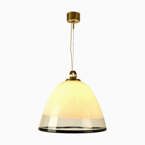 Large Glass Bell Shape Pendant Pendant by Renato Toso for Leucos Murano 1960s