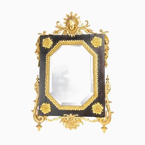 Napoleon III Tischspiegel aus ziselierter und vergoldeter Bronze auf Holz