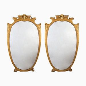 Large Mid-Century Italian Gilt-Wood Mirrors by Paolo Buffa, 1950s, Set of 2
