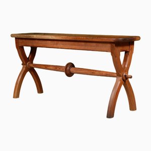 Gothic Reform Oregon Pine Bench or Hall Table, 1870s
