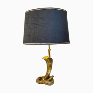 Hollywood Regency Cobra Table Lamp in Gilded Bronze from Maison Jansen, 1970s
