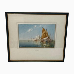William Knox, Venice Lagoon, 1917, Watercolour, Framed