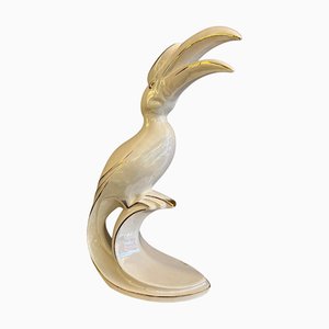 Italian Porcelain and Gilt Tropical Bird, 1980s