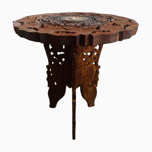 Vintage Plant Table in Carved Teak
