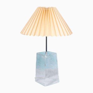 Minimalist Postmodern Glass Table Lamp with Pleated Shade