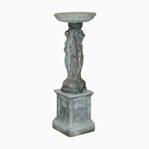 Vintage Drei Grazien Vogelbad Gartenstatue