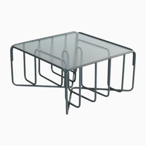 Mesa de centro vintage de vidrio, años 70