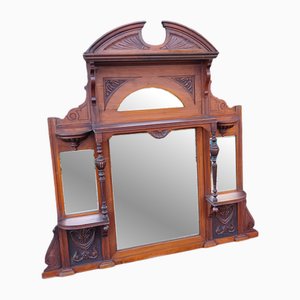 Grand Miroir de Cheminée en Bois, 1890s