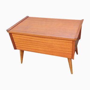 Caja de trabajo Mid-Century grande de madera, años 60