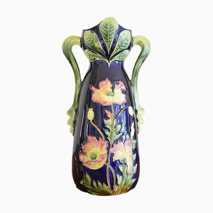 Art Nouveau Austrian Majolica Vase, 1890s