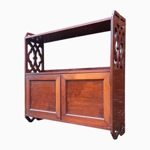 Alacena y estantería victoriana vintage de madera