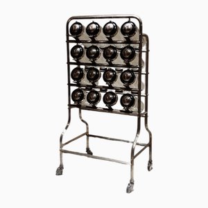 Glass and Chrome Candy Dispenser from Vendo Solo, Argentina, 1920s, Set of 17