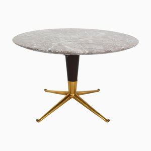 Italienischer Couchtisch aus Messing & Marmor von Cesare Lacca, 1950