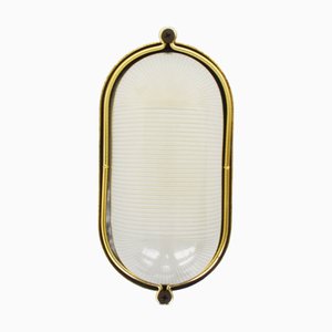 Nautische Wandleuchte aus Messing & Glas, 1970